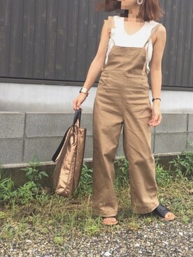 「LEPSIM（レプシィム）のアイテム（サロペット/オーバーオール）」を使った、Haru☆さん（レディース・153cm）の夏コーディネート