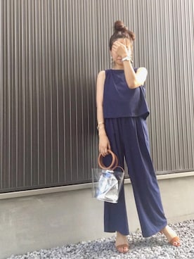 「URBAN RESEARCH Sonny Label（アーバンリサーチサニーレーベル）のアイテム（サロペット/オーバーオール）」を使った、Haru☆さん（レディース・153cm）の夏コーディネート