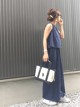 「URBAN RESEARCH Sonny Label（アーバンリサーチサニーレーベル）のアイテム（サロペット/オーバーオール）」を使った、Haru☆さん（レディース・153cm）の夏コーディネート