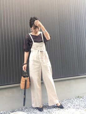 「Rougevif」｜「アイテム（サロペット/オーバーオール）」を使った、Haru☆さん（レディース・153cm）の夏コーディネート