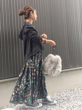 「IENA（イエナ）のIENA フォックス巾着バッグ◆（ショルダーバッグ）」を使った、Haru☆さん（レディース・153cm）の秋コーディネート