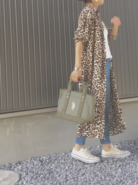 「リップスター」｜「アイテム（シャツワンピース）」を使った、Haru☆さん（レディース・153cm）の秋コーディネート