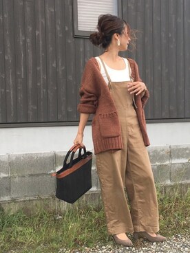 「LEPSIM（レプシィム）のアイテム（サロペット/オーバーオール）」を使った、Haru☆さん（レディース・153cm）の秋コーディネート