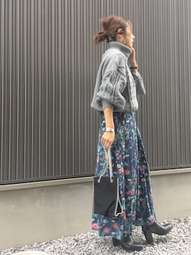 「ボリュームニット」｜「アイテム（腕時計）」を使った、Haru☆さん（レディース・153cm）の秋コーディネート