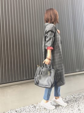 「GRL（グレイル）のアイテム（チェスターコート）」を使った、Haru☆さん（レディース・153cm）の秋コーディネート