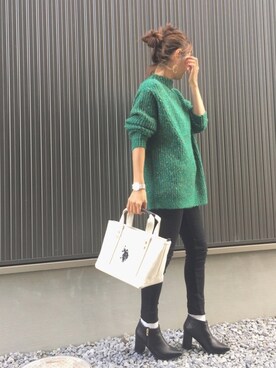 「リップスター」｜「アイテム（ブーツ）」を使った、Haru☆さん（レディース・153cm）の秋コーディネート