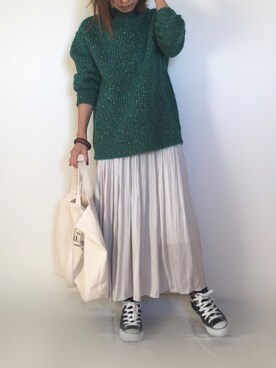 「Willful by lipstar（ウィルフル バイ リップスター）の【Willful by lipstar】3G アゼMIXハイネックニット（ニット/セーター）」を使った、Haru☆さん（レディース・153cm）の秋コーディネート