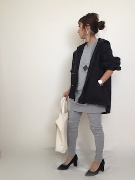 「Shelly island（シェリーアイランド）のアイテム（レギンス/スパッツ）」を使った、Haru☆さん（レディース・153cm）の秋コーディネート