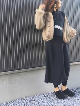 「GRL」｜「アイテム（モカシン/デッキシューズ）」を使った、Haru☆さん（レディース・153cm）の冬コーディネート