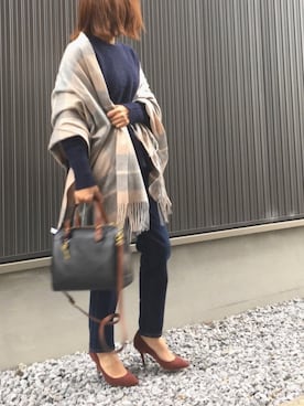 「FOSSIL（フォッシル）のアイテム（ハンドバッグ）」を使った、Haru☆さん（レディース・153cm）の冬コーディネート