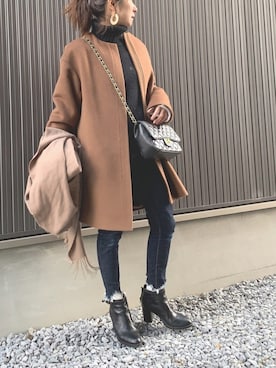 「plage（プラージュ）のアイテム（その他アウター）」を使った、Haru☆さん（レディース・153cm）の冬コーディネート