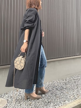 「URBAN RESEARCH Sonny Label（アーバンリサーチサニーレーベル）のアイテム（シャツワンピース）」を使った、Haru☆さん（レディース・153cm）の冬コーディネート