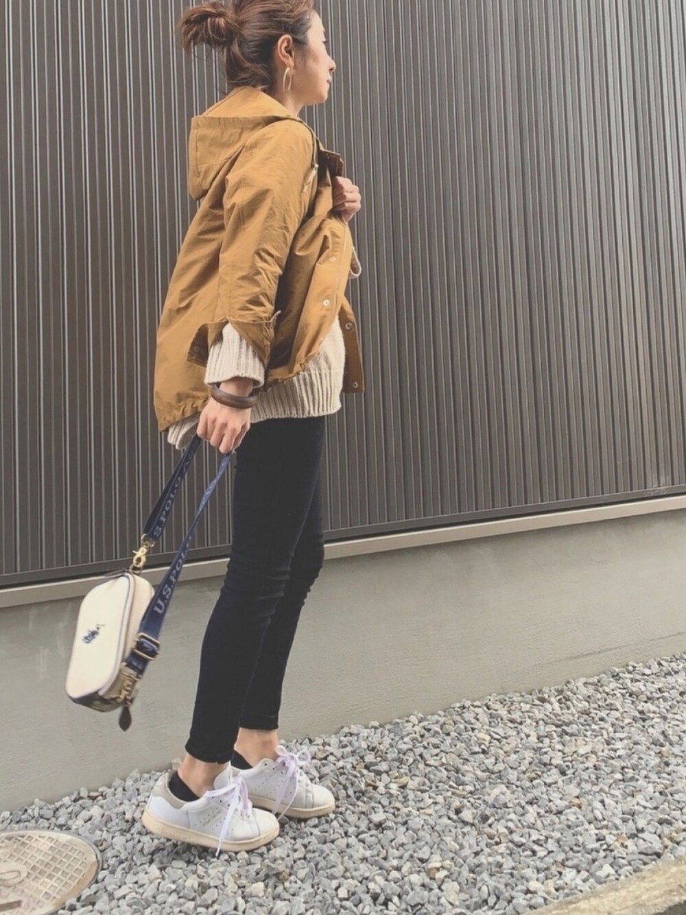 コットンナイロン グログランフーデッドパーカーを使った人気