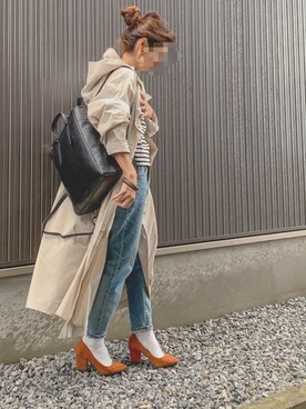 「FOSSIL（フォッシル）のアイテム（バックパック/リュック）」を使った、Haru☆さん（レディース・153cm）の冬コーディネート