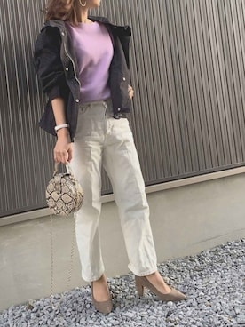 「GRL（グレイル）のアイテム（モッズコート）」を使った、Haru☆さん（レディース・153cm）の春コーディネート