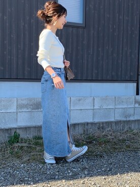 「ヤヌーク」｜「アイテム（アナログ腕時計）」を使った、Haru☆さん（レディース・153cm）の春コーディネート