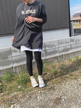 「レギンスコーデ」｜「アイテム（アクセサリー）」を使った、Haru☆さん（レディース・153cm）の春コーディネート