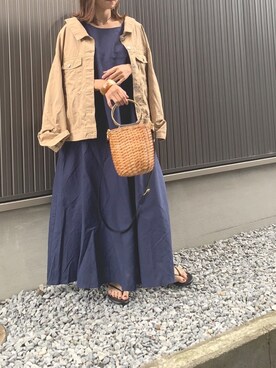 「SonnyLabel」｜「アイテム（ミリタリージャケット）」を使った、Haru☆さん（レディース・153cm）の春コーディネート