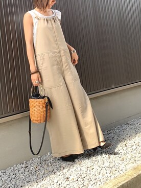 「KBF（ケイビーエフ）のアイテム（オールインワン・サロペット）」を使った、Haru☆さん（レディース・153cm）の春コーディネート