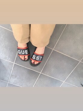「Guess（ゲス）のアイテム（サンダル）」を使った、Haru☆さん（レディース・153cm）の夏コーディネート