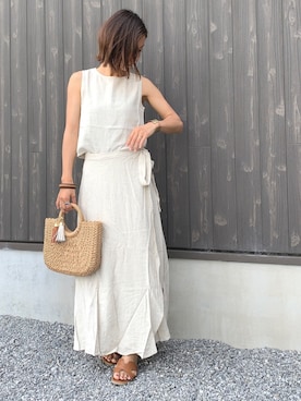 「GRL（グレイル）のアイテム（リング）」を使った、Haru☆さん（レディース・153cm）の夏コーディネート