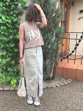 「CONVERSE（コンバース）の＜CONVERSE（コンバース）＞ALL STAR オールスター スニーカー ◆（スニーカー）」を使った、Haru☆さん（レディース・153cm）の夏コーディネート