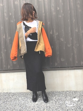 「Ne-net（ネネット）のアイテム（ブルゾン）」を使った、Haru☆さん（レディース・153cm）の秋コーディネート