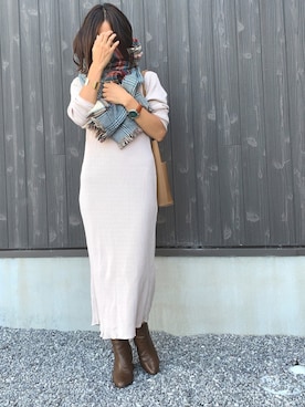「NANO universe（ナノユニバース）のアイテム（ワンピース/ドレス）」を使った、Haru☆さん（レディース・153cm）の秋コーディネート