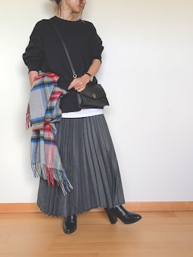 「FOSSIL（フォッシル）のアイテム（ショルダーバッグ）」を使った、Haru☆さん（レディース・153cm）の秋コーディネート