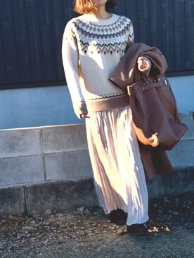 「SonnyLabel」｜「アイテム（ノーカラージャケット）」を使った、Haru☆さん（レディース・153cm）の冬コーディネート