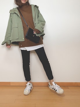 「Traditional Weatherwear」｜「アイテム（マウンテンパーカー）」を使った、Haru☆さん（レディース・153cm）の冬コーディネート