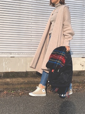 「GRL（グレイル）のアイテム（ピアス（両耳用））」を使った、Haru☆さん（レディース・153cm）の冬コーディネート