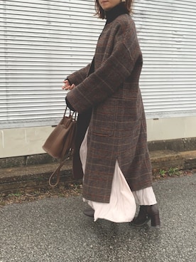 「SENCEOFPLACE」｜「アイテム（その他アウター）」を使った、Haru☆さん（レディース・153cm）の冬コーディネート