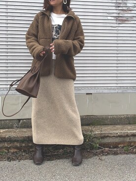「Snow Peak（スノーピーク）のアイテム（ジャケット/アウター）」を使った、Haru☆さん（レディース・153cm）の冬コーディネート