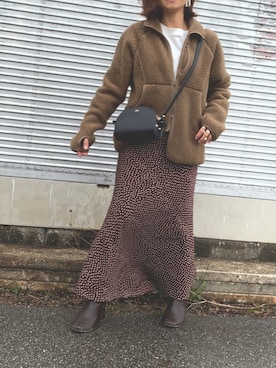 「Snow Peak（スノーピーク）のアイテム（ジャケット/アウター）」を使った、Haru☆さん（レディース・153cm）の冬コーディネート