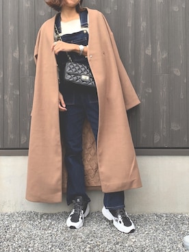 「アントマリーズ」｜「アイテム（ノーカラージャケット）」を使った、Haru☆さん（レディース・153cm）の冬コーディネート