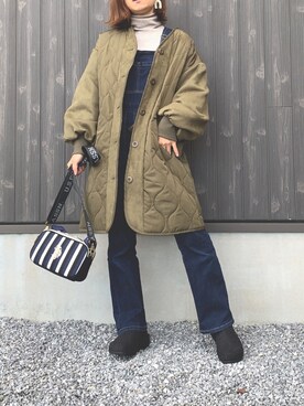 「ミリタリーアウター」｜Haru☆さん（レディース・153cm）の冬コーディネート