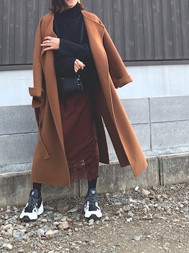 「ハーフムーンバック」｜「アイテム（その他アウター）」を使った、Haru☆さん（レディース・153cm）の冬コーディネート