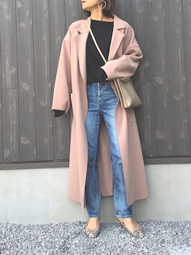 「GRL（グレイル）のアイテム（その他アウター）」を使った、Haru☆さん（レディース・153cm）の冬コーディネート