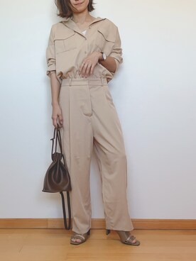 「COTORICA（コトリカ）のミリタリーオールインワン【ジャンプスーツ】（ワンピース）」を使った、Haru☆さん（レディース・153cm）の春コーディネート