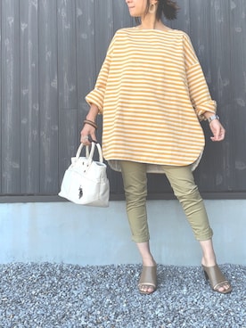 「URBAN RESEARCH（アーバンリサーチ）の『4サイズ展開』テーパードチノパンツ（その他パンツ）」を使った、Haru☆さん（レディース・153cm）の春コーディネート