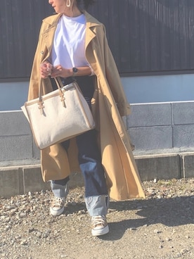 「Levi's（リーバイス）のRIBCAGE ストレート アンクル LUCK OF THE DRAW（デニムパンツ）」を使った、Haru☆さん（レディース・153cm）の春コーディネート