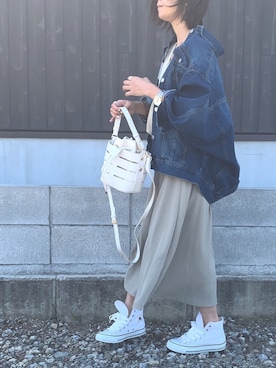 「GRL（グレイル）のアイテム（デニムジャケット）」を使った、Haru☆さん（レディース・153cm）の春コーディネート