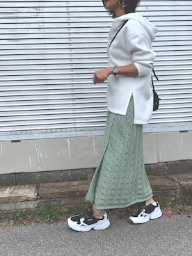 「透かし編みニット」｜Haru☆さん（レディース・153cm）の春コーディネート