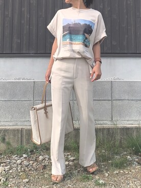 「plage（プラージュ）のアイテム（スラックス）」を使った、Haru☆さん（レディース・153cm）の夏コーディネート