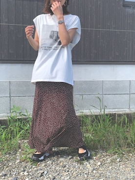 「ドット柄スカート」｜Haru☆さん（レディース・153cm）の夏コーディネート