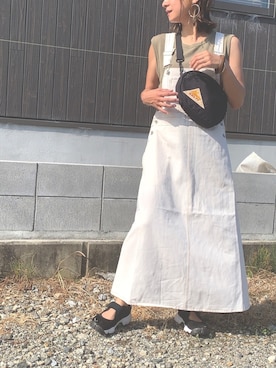 「GRL（グレイル）のアイテム（ジャンパースカート）」を使った、Haru☆さん（レディース・153cm）の夏コーディネート