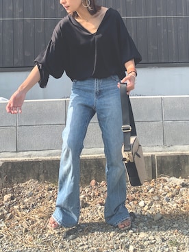 「U.S. POLO ASSN.（ユーエスポロアッスン）のアイテム（ショルダーバッグ）」を使った、Haru☆さん（レディース・153cm）の秋コーディネート
