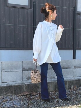 「RECTANGLE」｜「アイテム（ハンドバッグ）」を使った、Haru☆さん（レディース・153cm）の秋コーディネート