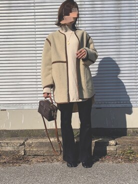 「RODE SKO」｜「アイテム（ブルゾン）」を使った、Haru☆さん（レディース・153cm）の冬コーディネート
